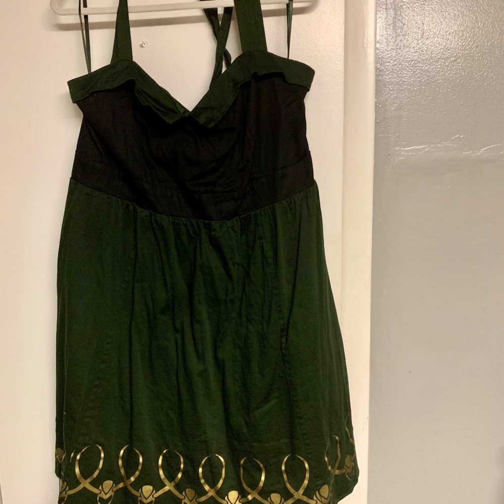 Hot Topic Her Universe Marvel Loki Halter Dress with Gold Accents Size 20
